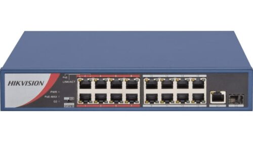 Hikvision - 16 Port Fast Ethernet Unmanaged POE Switch