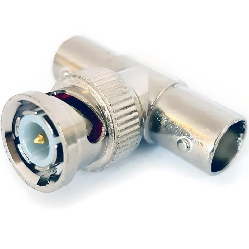 BNC 3-Way T Splitter Adapter Male to Dual Female CCTV Connector thumbnail 4