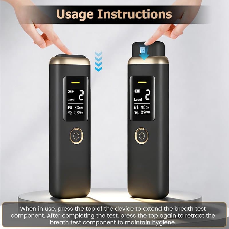 Oral Odor Freshening Monitor, Portable Bad Oral Odor Detector, Smart Meter Device Focused on Cavity with Odor Checking, 32 bit Chip for Precise Bad Smell Detection (Black) thumbnail 10