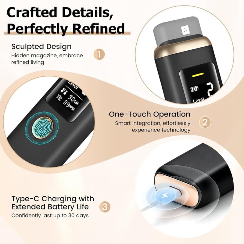 Oral Odor Freshening Monitor, Portable Bad Oral Odor Detector, Smart Meter Device Focused on Cavity with Odor Checking, 32 bit Chip for Precise Bad Smell Detection (Black) thumbnail 14