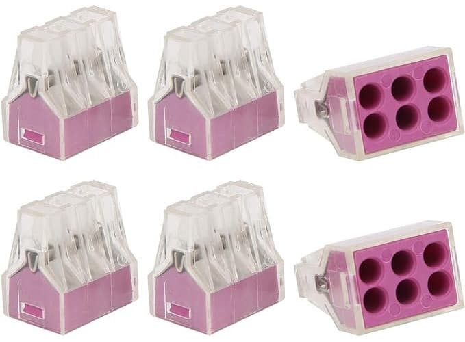 PCT-106 Push Wire Connector 6 Port Inline Terminal Block thumbnail 1