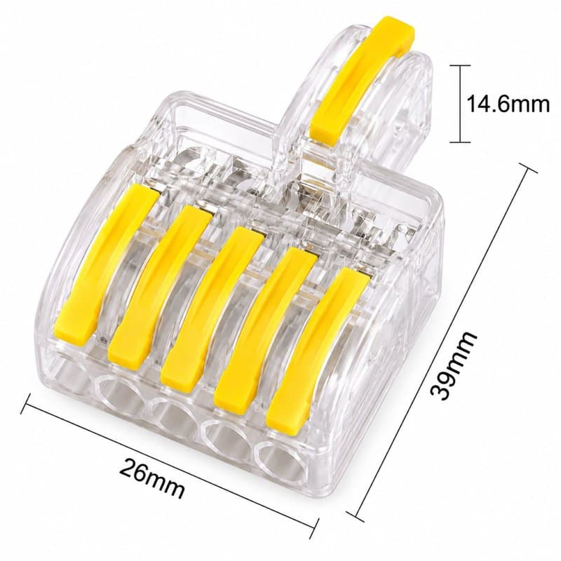 SPL-1-5-CL Clear Lever Wire Connector 1 In 5 Out Splicing Terminal