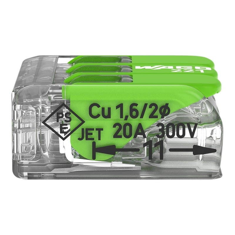 221-423 3-Port Lever Connector | Universal Terminal Block (0.2-4mm²) | Transparent thumbnail 9
