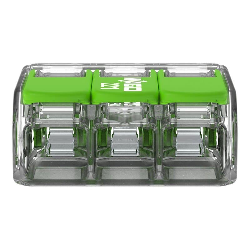 221-423 3-Port Lever Connector | Universal Terminal Block (0.2-4mm²) | Transparent thumbnail 10