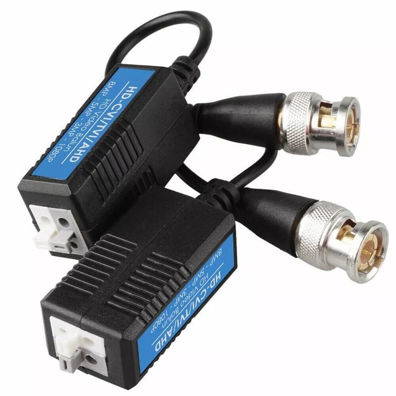 CAT6/CAT5e CCTV Camera BNC Video Balun - 8MP Transceiver for CVI/TVI/AHD/CVBS - Image 1