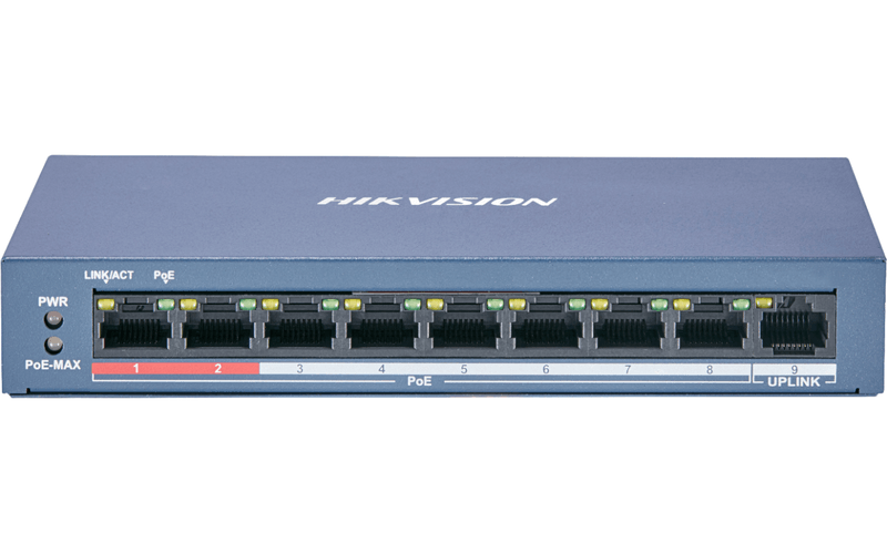 Hikvision DS-3E0109P-E/M 9-Port PoE Switch 8×PoE 100Mbps Long Range 300m - Image 1