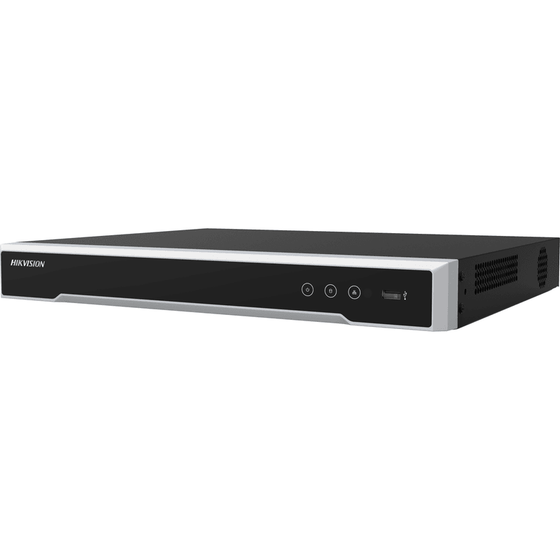 Hikvision DS-7616NI 16-channel 1U NVR with 16 PoE ports, front view