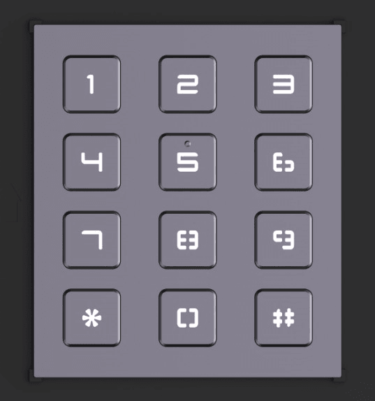 Hikvision DS-KD-KP keypad module with backlit numeric keys and RFID card reader