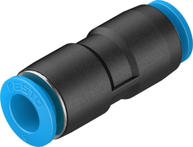 Festo QS-8-50 Push-In Pneumatic Connector 8mm Tube 1/2 Inch Thread