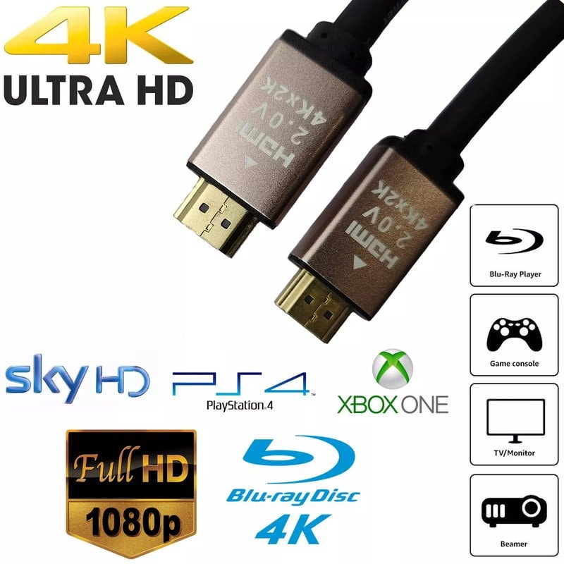 HDMI Cable 4K High Speed 10m 60Hz AOC Ethernet HDMI-A Male to Male Black