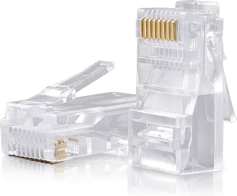 CAT6 RJ45 8P8C modular plug with gold-plated contacts and strain relief