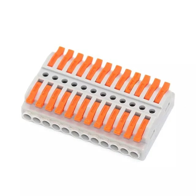 SPL-12-12 Grey Lever Wire Connector 12 In 12 Out Splicing Terminal