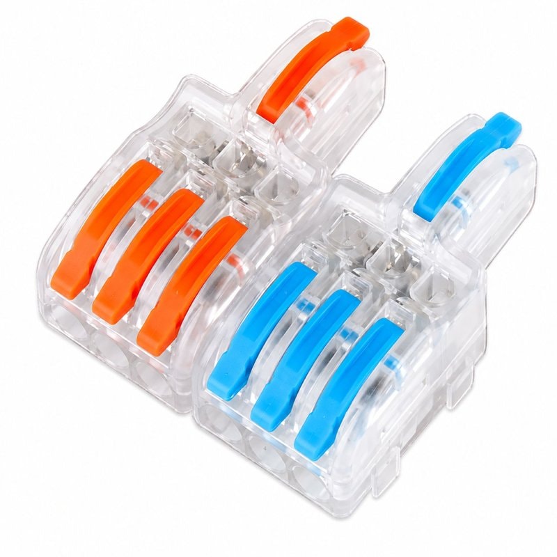 SPL-2-6 Clear Lever Wire Connector 2 In 6 Out Splicing Terminal
