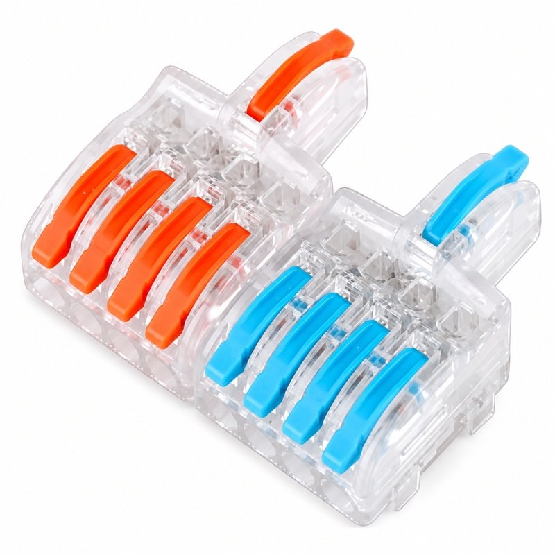 SPL-2-8 Clear Lever Wire Connector 2 In 8 Out Splicing Terminal