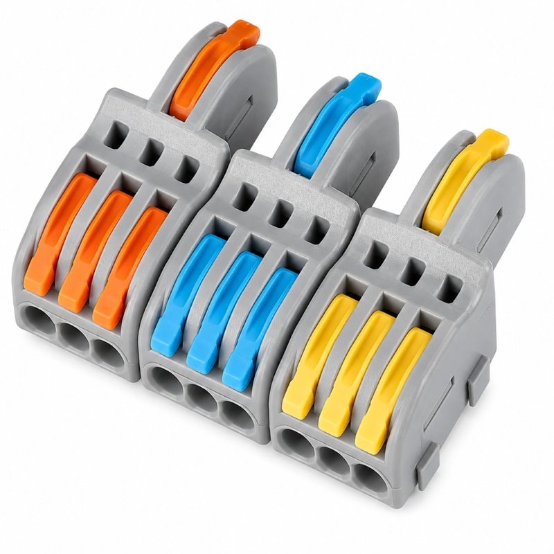 SPL-3-6-3 Grey Lever Wire Connector 3 In 6 Out Splicing Terminal