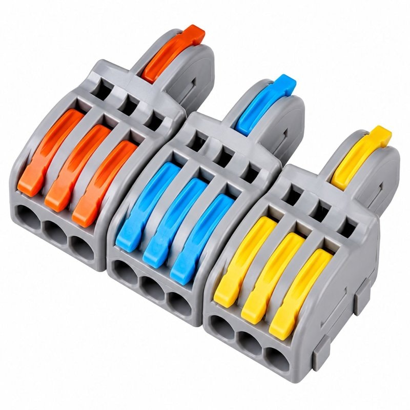 SPL-3-9-3 Grey Lever Wire Connector 3 In 9 Out Splicing Terminal