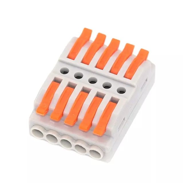 SPL-5 Lever Wire Connector 5 Port Terminal Block for CCTV Power - Image 1