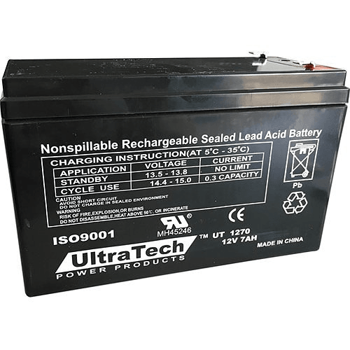 UltraTech UT-1270 12V 7Ah Sealed Lead Acid Battery F1 Terminal