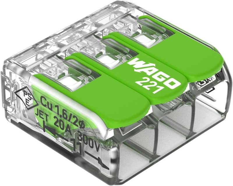 WAGO 221-423 Lever Connector 3 Port Compact Splicing Connector 50 Pack