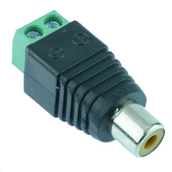 Wire to RCA Female Screw Terminal Adapter for CCTV Audio Video