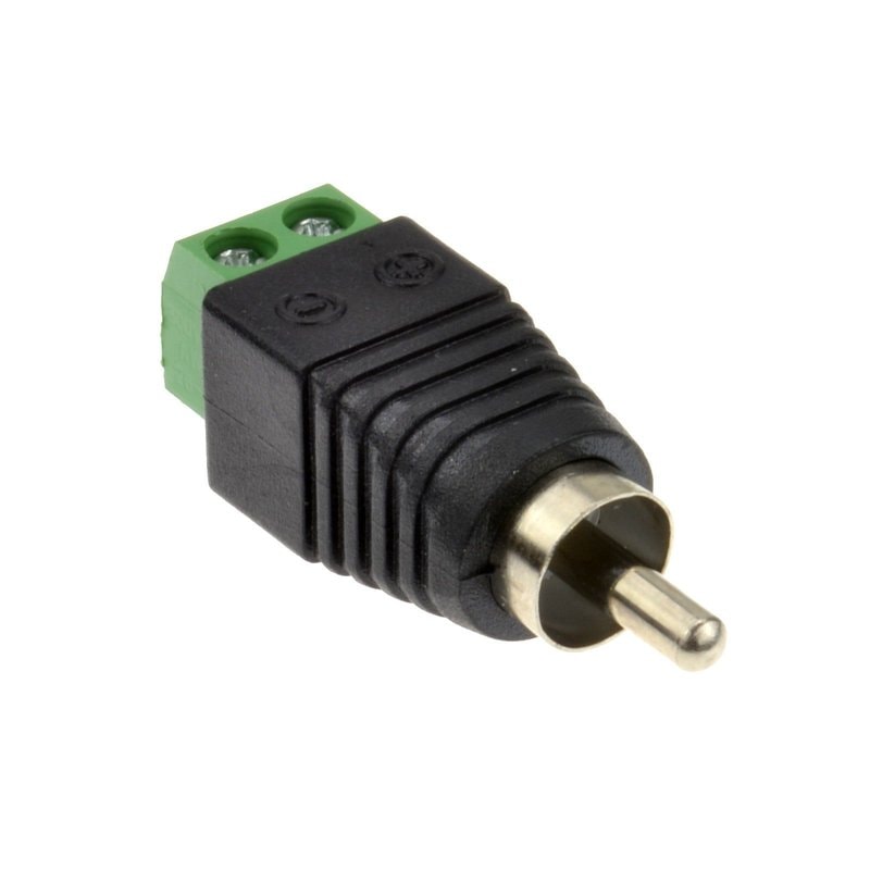 Wire to RCA Male Screw Terminal Adapter for CCTV Audio Video