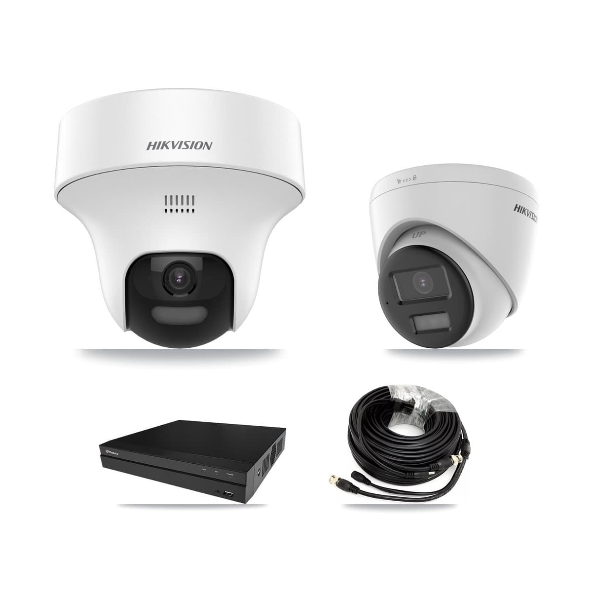 Hikvision & Prolux 8-Channel 5MP CCTV Kit — 1 DS-2CE70K0T + 1 DS-2CE78K0T Turret Cameras + 3TB Recording (PXD-5208AN Recorder)