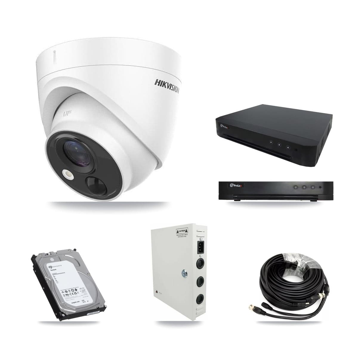 Hikvision & Prolux 16-Channel 5MP CCTV Kit — 16 DS-2CE71H0T Turret Cameras + 6TB Recording