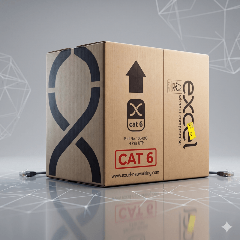 Box Of 305m Excel External Copper Cat6 Network Cable U/UTP Outdoor Euroclass Fca 305m Black