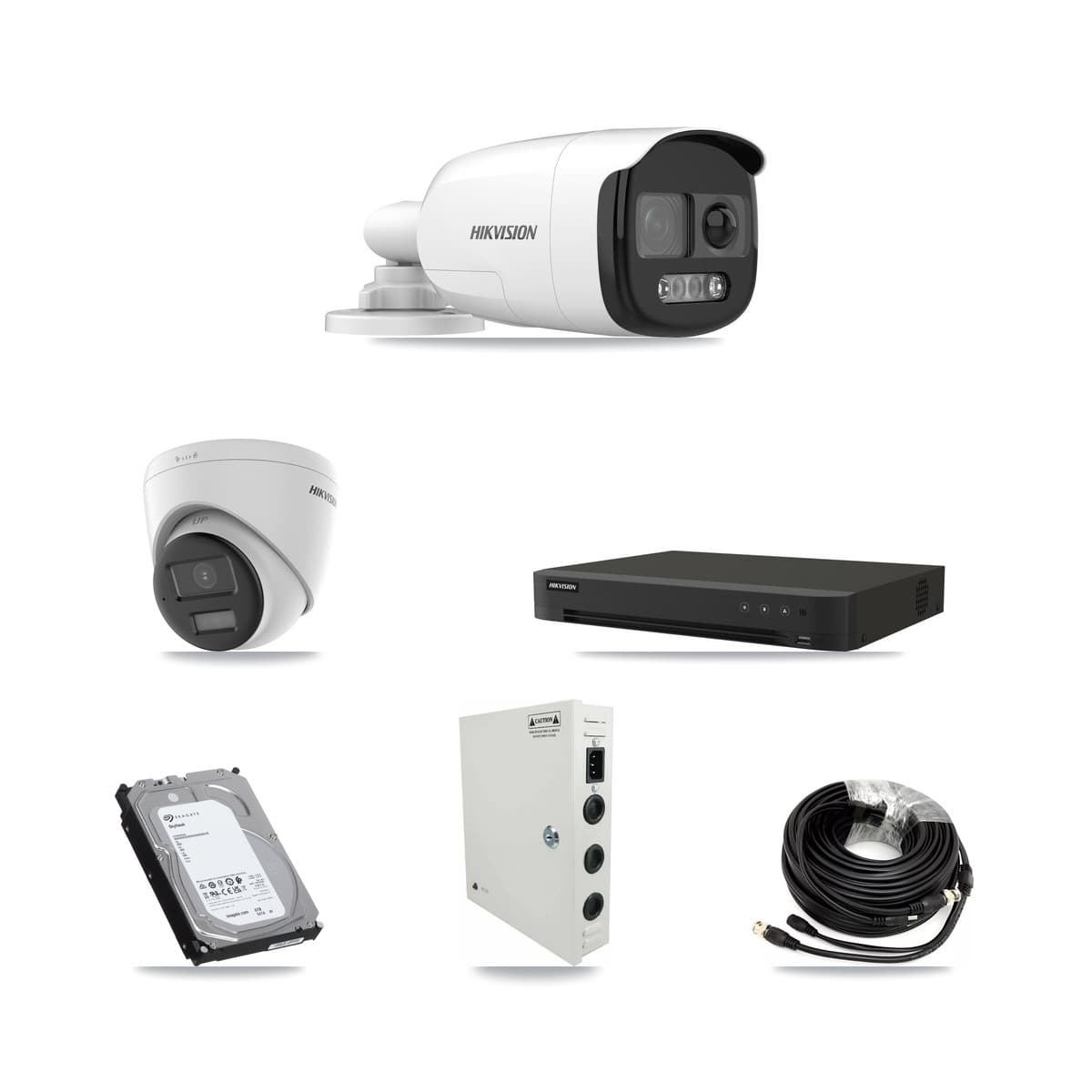 Hikvision 16-Channel 5MP CCTV Kit — 6 DS-2CE12KF3T Bullet + 6 DS-2CE78K0T Turret Cameras + 6TB Recording