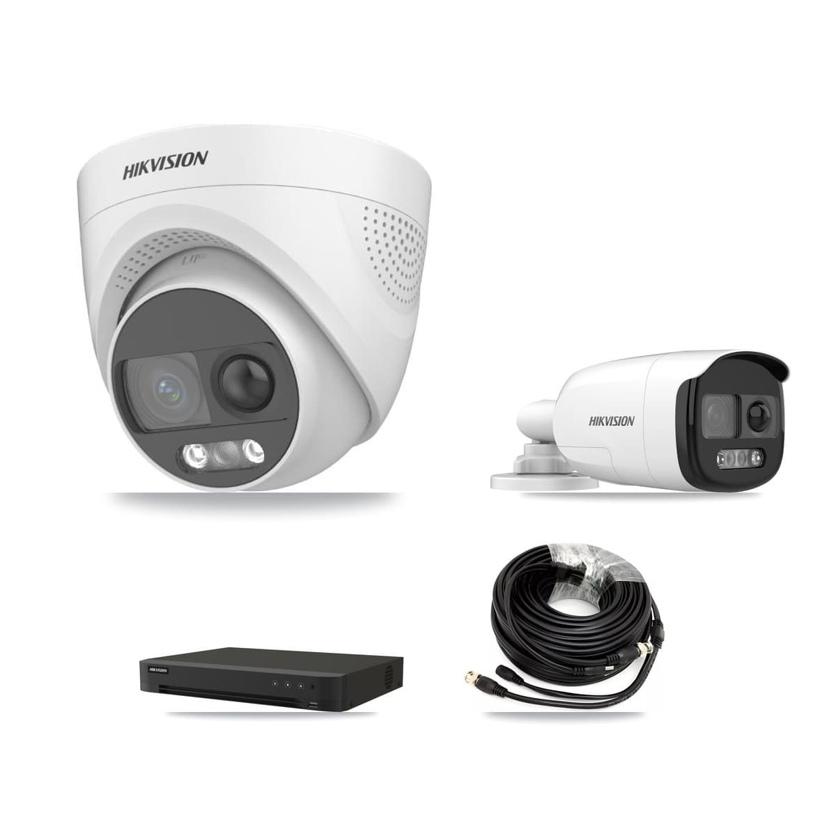Hikvision 8-Channel 5MP CCTV Kit — 2 DS-2CE12KF3T-PIRXO Bullet + 4 DS-2CE72KF3T-PIRXO Turret Cameras + 8TB Recording (IDS-7208HUHI-M1/XT Recorder)