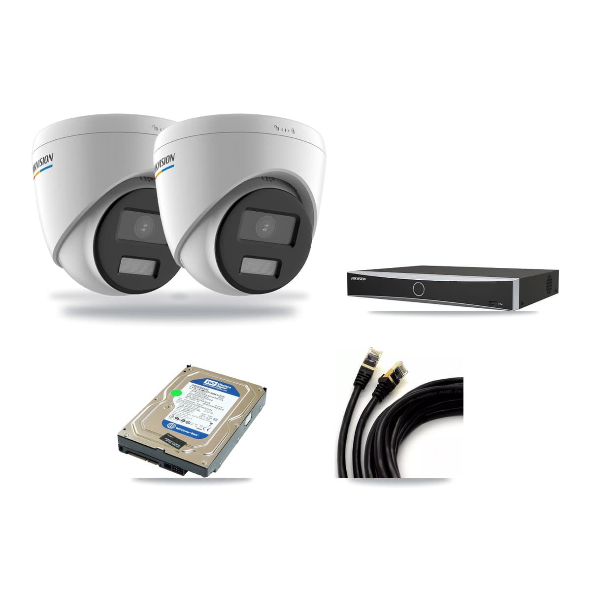 Hikvision 4-Channel 2MP CCTV Kit — 2 Turret Cameras + 500GB Recording - Image 1