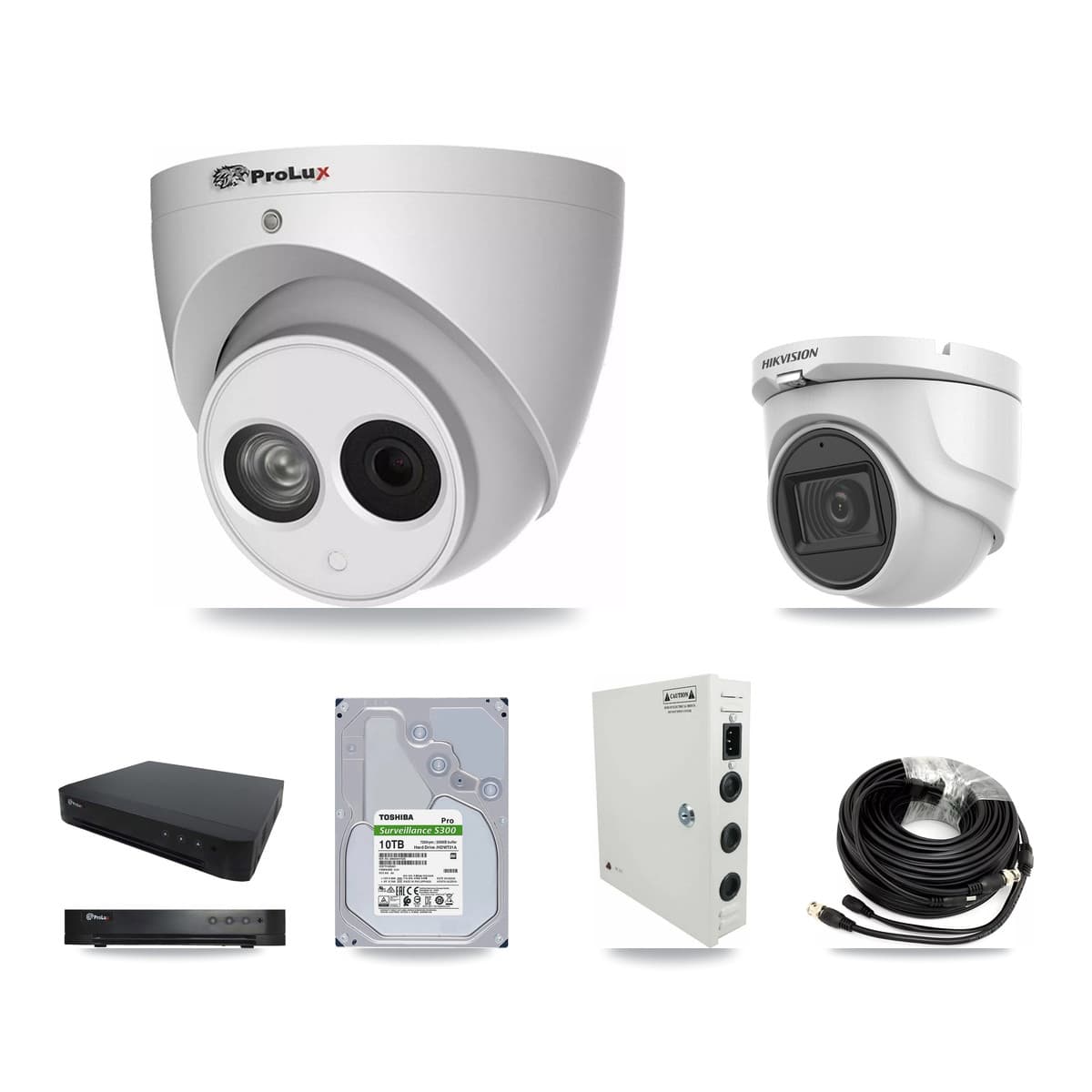Hikvision & Prolux 16-Channel 4MP – 5MP CCTV Kit — 5 5MP + 11 4MP Turret Cameras + 10TB Recording - Image 1