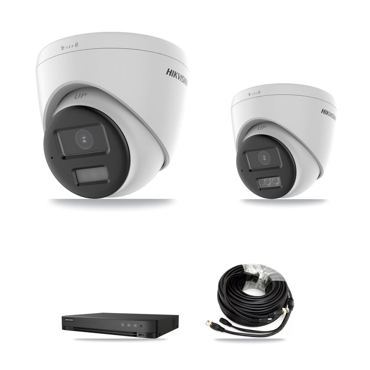 Hikvision 4-Channel 5MP CCTV Kit — 1 DS-2CE78K0T + 1 DS-2CE78K0T Turret Cameras + 3TB Recording (IDS-7204HUHI Recorder)
