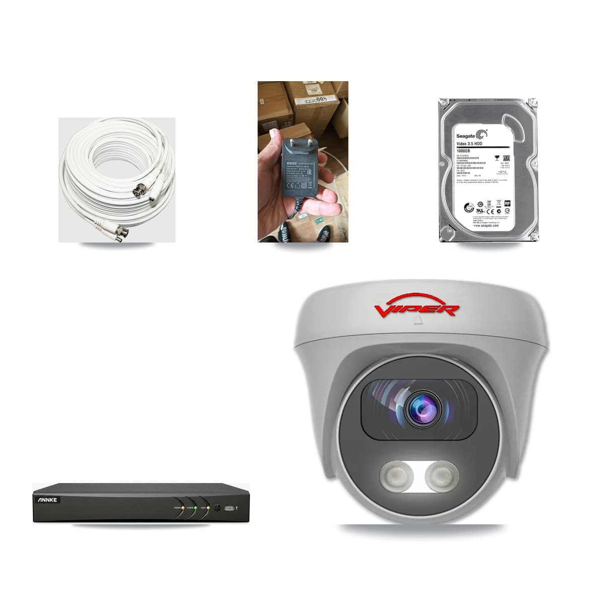 ANNKE 4-channel CCTV kit: 1 camera (1× 5MP Camera), 1TB hard drive