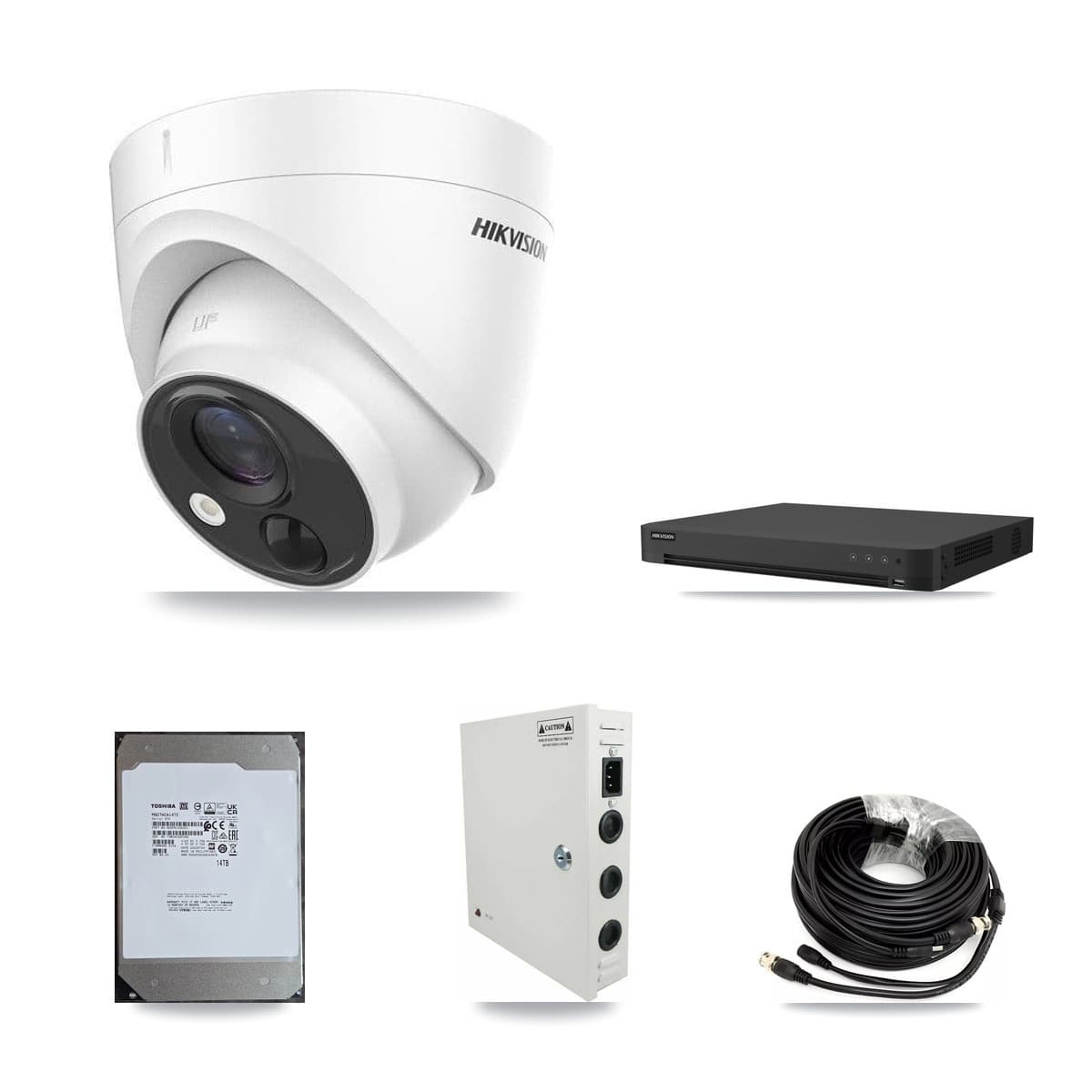 Hikvision 16-Channel 5MP CCTV Kit — 11 DS-2CE71H0T Turret Cameras + 14TB Recording