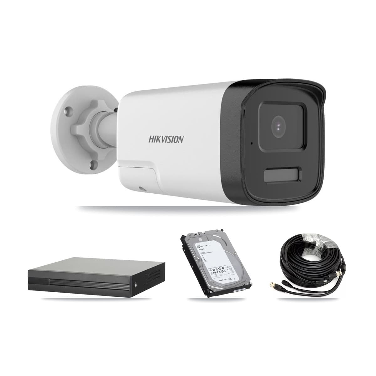 Hikvision 4-Channel 5MP CCTV Kit — 4 DS-2CE17K0T Bullet Cameras + 6TB Recording (XVR-3104HS Recorder)