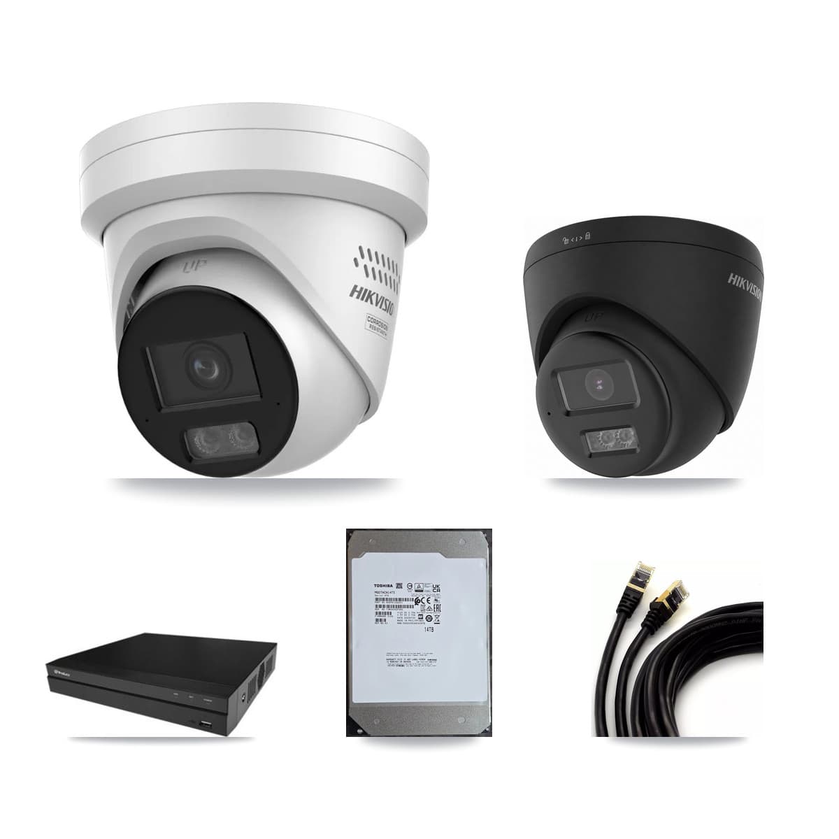 Prolux 16-Channel 4MP – 4K CCTV Kit — 2 4K + 6 4MP Turret Cameras + 14TB Recording - Image 1