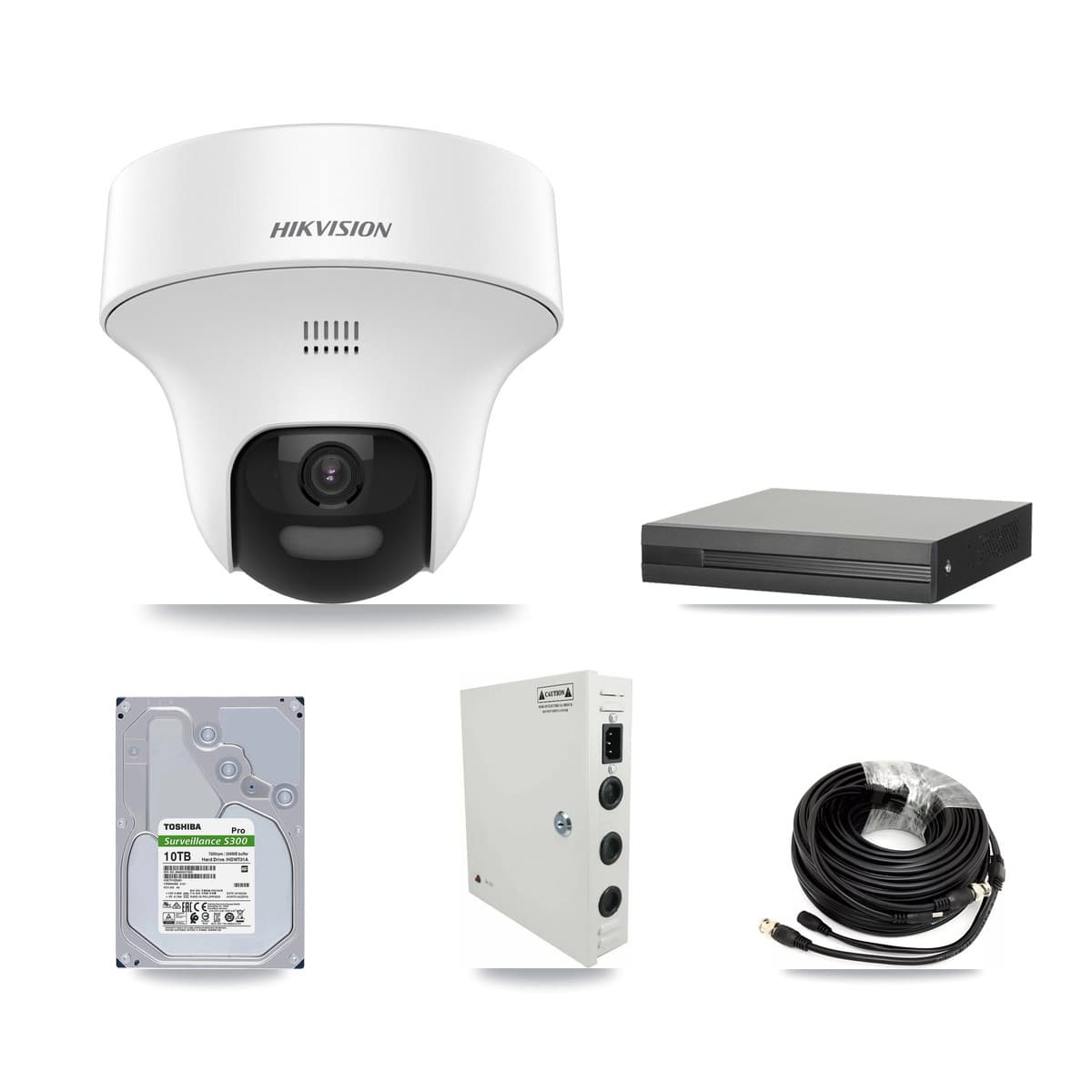 Hikvision 16-Channel 5MP CCTV Kit — 11 DS-2CE70K0T Turret Cameras + 10TB Recording