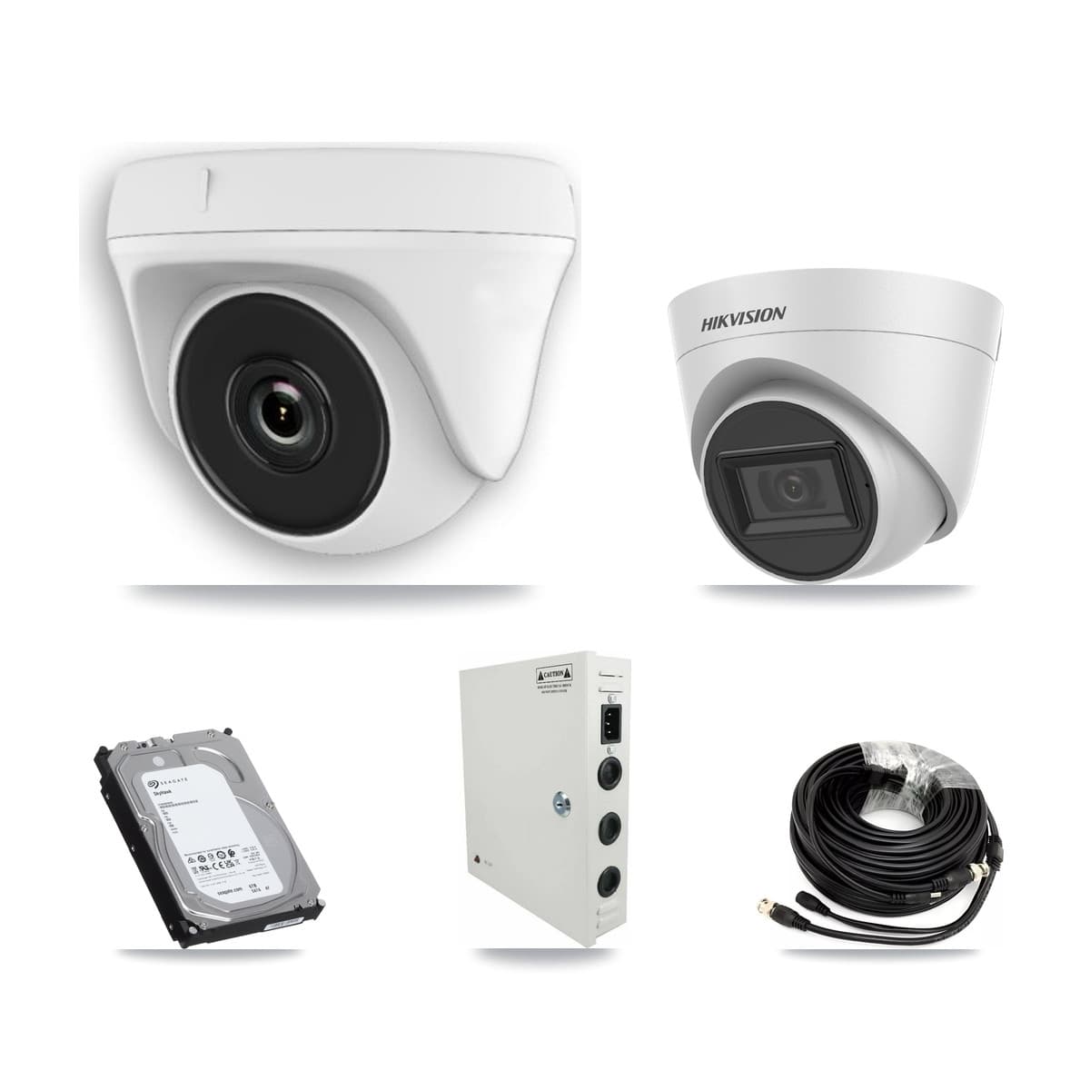 Hikvision 32-Channel 2MP – 5MP CCTV Kit — 7 White 5MP Turret + 15 White 2MP Dome Cameras + 3× 6TB Recording