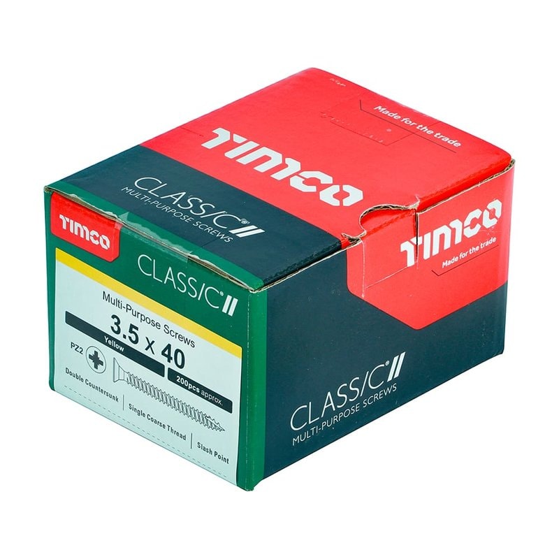 TIMCO Classic Wood Screws 3.5 x 40mm Countersunk Pozi Zinc Pack