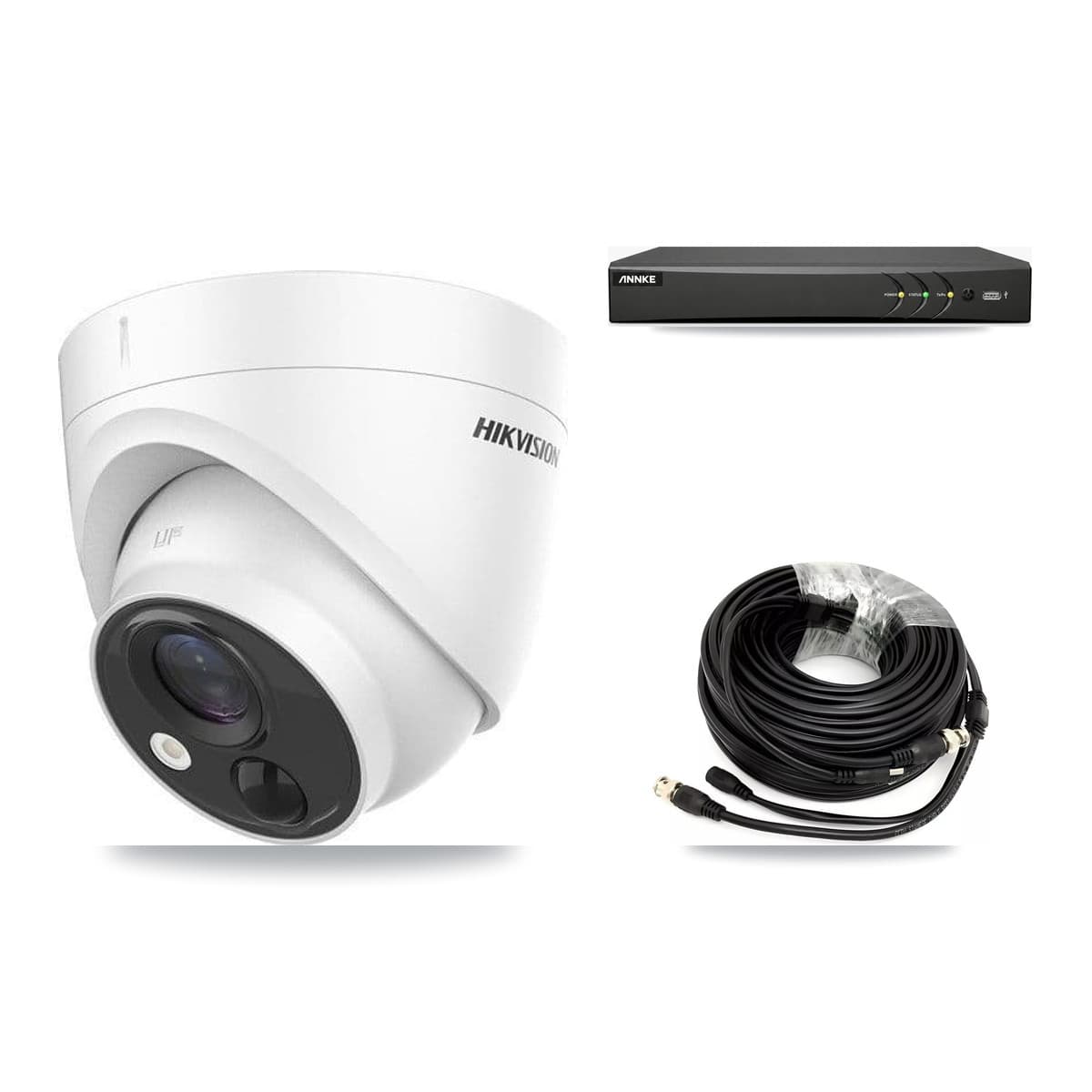 Hikvision & ANNKE 4-Channel 5MP CCTV Kit — 2 DS-2CE71H0T Turret Cameras + 3TB Recording