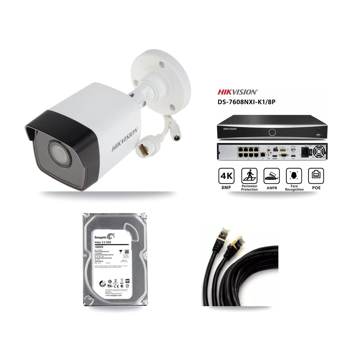 Hikvision 8-Channel 5MP CCTV Kit — 1 Bullet Camera + 1TB Recording (DS-7608NXI Recorder) - Image 1