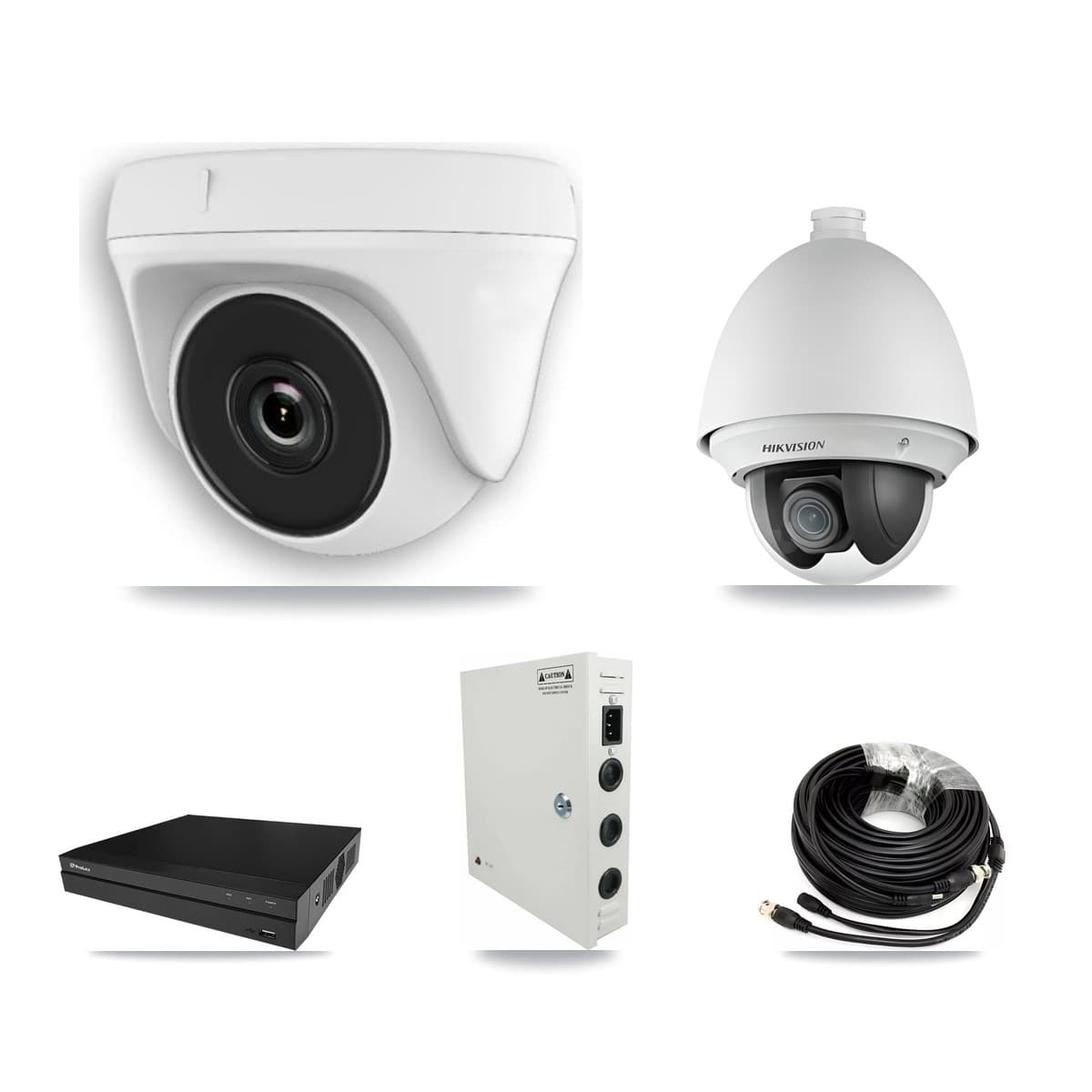 Hikvision & Prolux 8-Channel 2MP CCTV Kit — 1 PTZ + 4 Dome Cameras + 3TB Recording