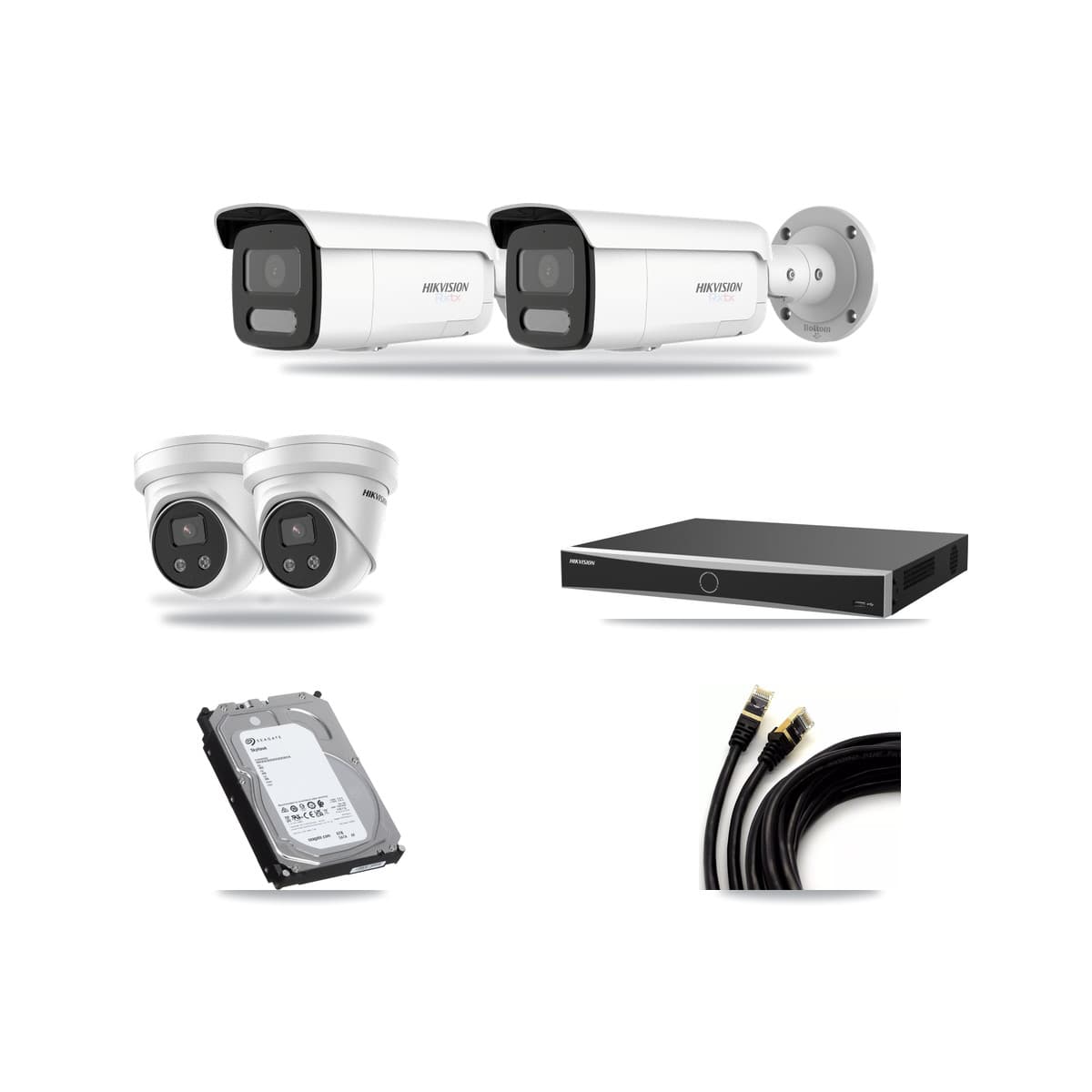 Hikvision 16-Channel 5MP – 4K CCTV Kit — 2 4K Bullet + 2 5MP Turret Cameras + 6TB Recording - Image 1