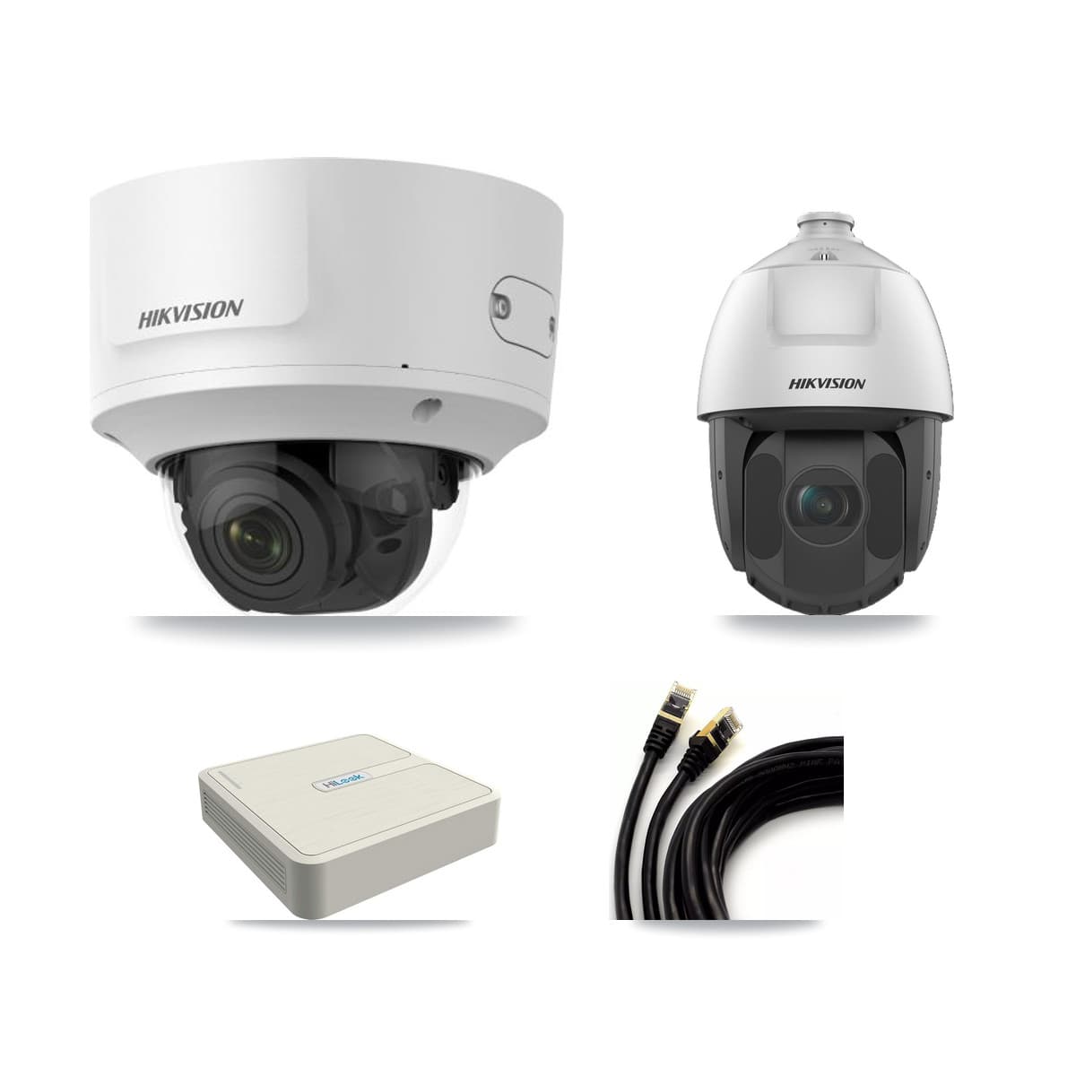 Hikvision & HiLook 8-Channel 2MP CCTV Kit — 2 Dome + 2 PTZ Cameras + 3TB Recording (NVR-108H-D Recorder) - Image 1