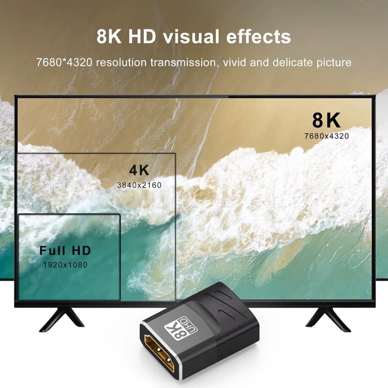 8K HDMI Extender F To F/M to F connector 8K60hz 4K@120/144hz HDMI2.1 For Monitor Display Laptop PS4/3 PC TV Hdmi Cable Extens