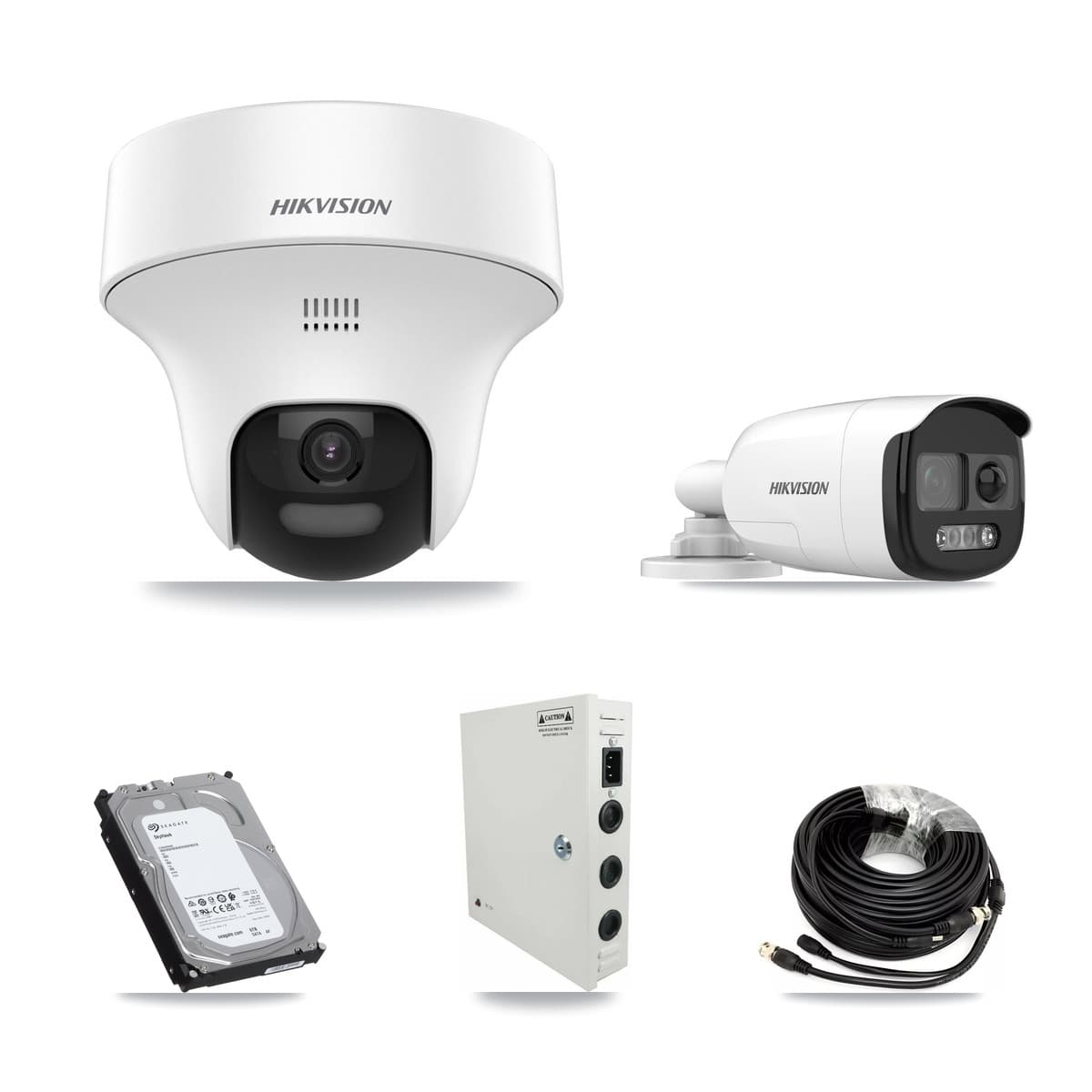 Hikvision 32-Channel 5MP CCTV Kit — 1 DS-2CE12KF3T Bullet + 15 DS-2CE70K0T Turret Cameras + 3× 6TB Recording (IDS-7332HUHI Recorder)