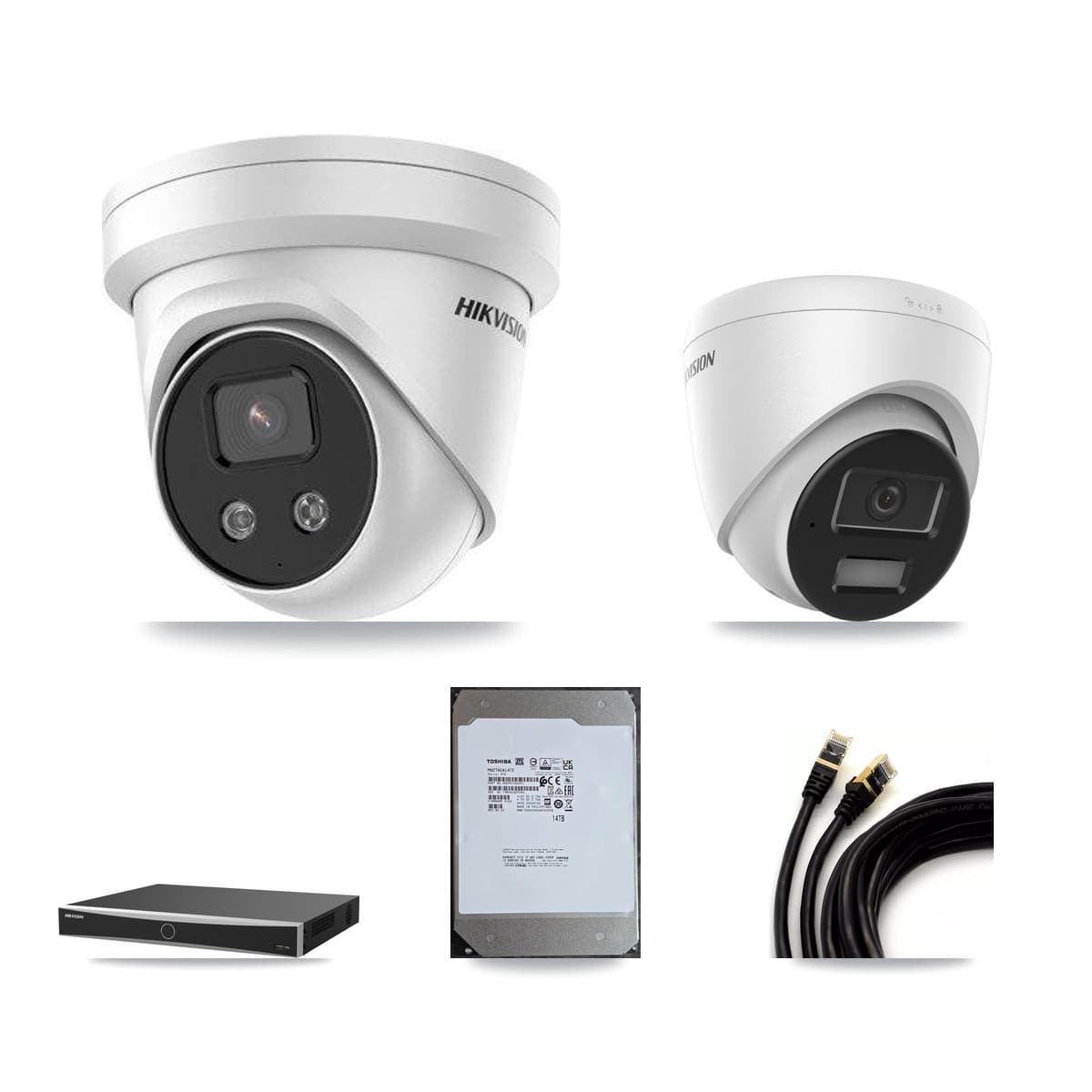 Hikvision 16-Channel 4MP – 5MP CCTV Kit — 1 4MP + 13 5MP Turret Cameras + 14TB Recording