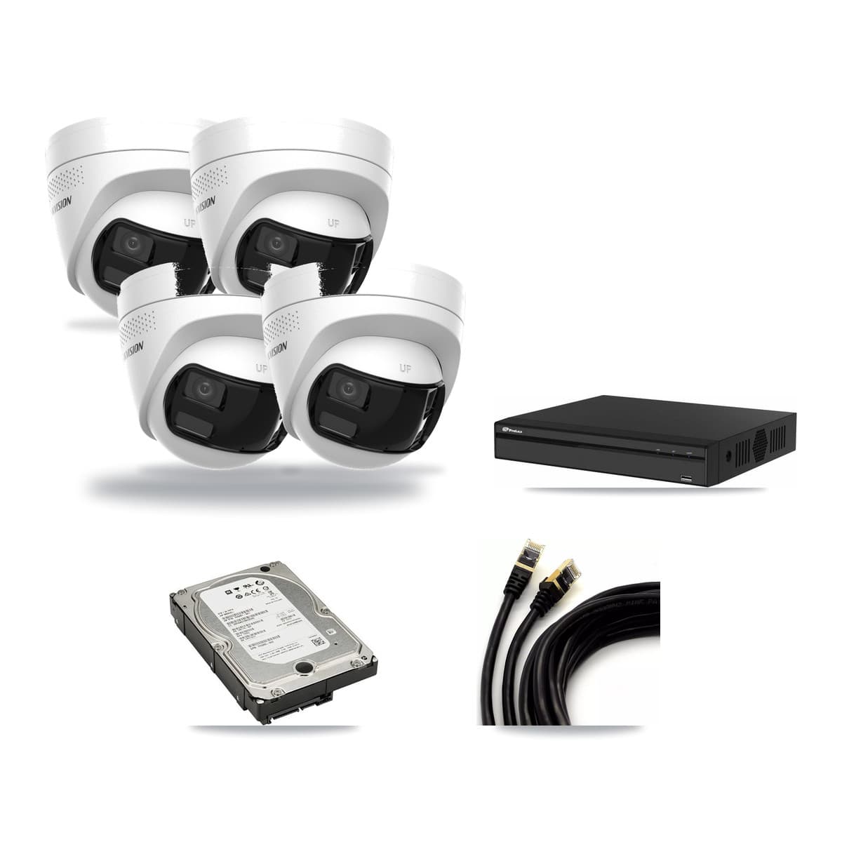 Prolux 4-Channel 4K CCTV Kit — 4 Turret Cameras + 5TB Recording - Image 1