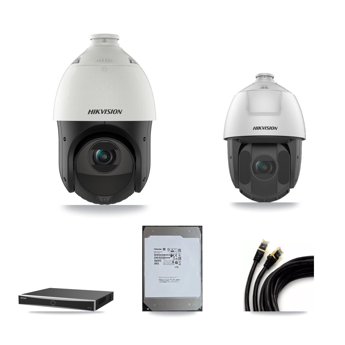 Hikvision 16-Channel 2MP – 4MP CCTV Kit — 8 4MP + 8 2MP PTZ Cameras + 14TB Recording (DS-7616NXI Recorder)